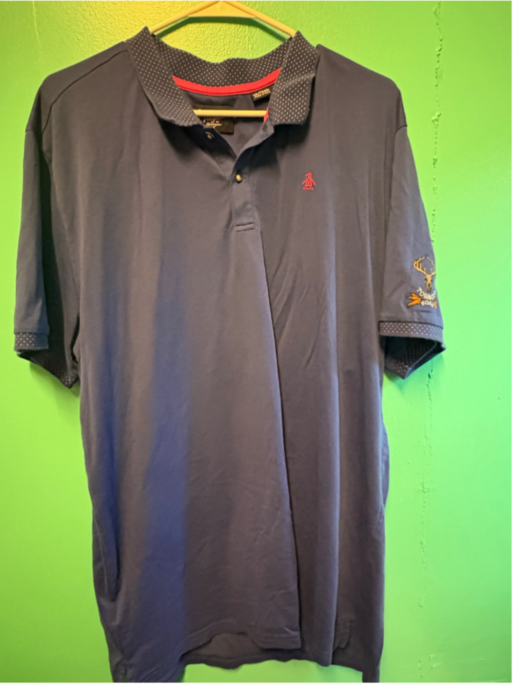 Men's Original Penguin Tobacco Road Polo Shirt XXL Blue Red